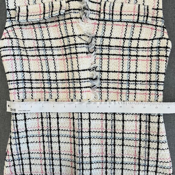 Maje Rianey Checked Cotton-Blend Tweed Mini Dress in Ecru - Picture 8 of 14